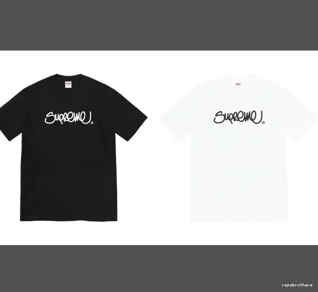 M 22ss Straw sleeved XL Round T-shirt L Tee Font Neck White Short Line Black Handstyle and Logo S 0614